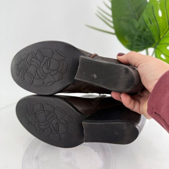 Kork Ease Natalya Women's 8 M Brown Leather Zip Wedge Ankle Bootie Shoes - Picture 11 of 14